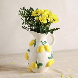 White Jug Vase with Lemons