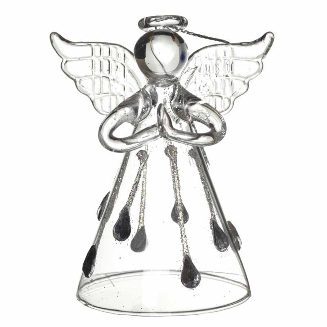 Hanging Glass Angel with Droplet Skirt