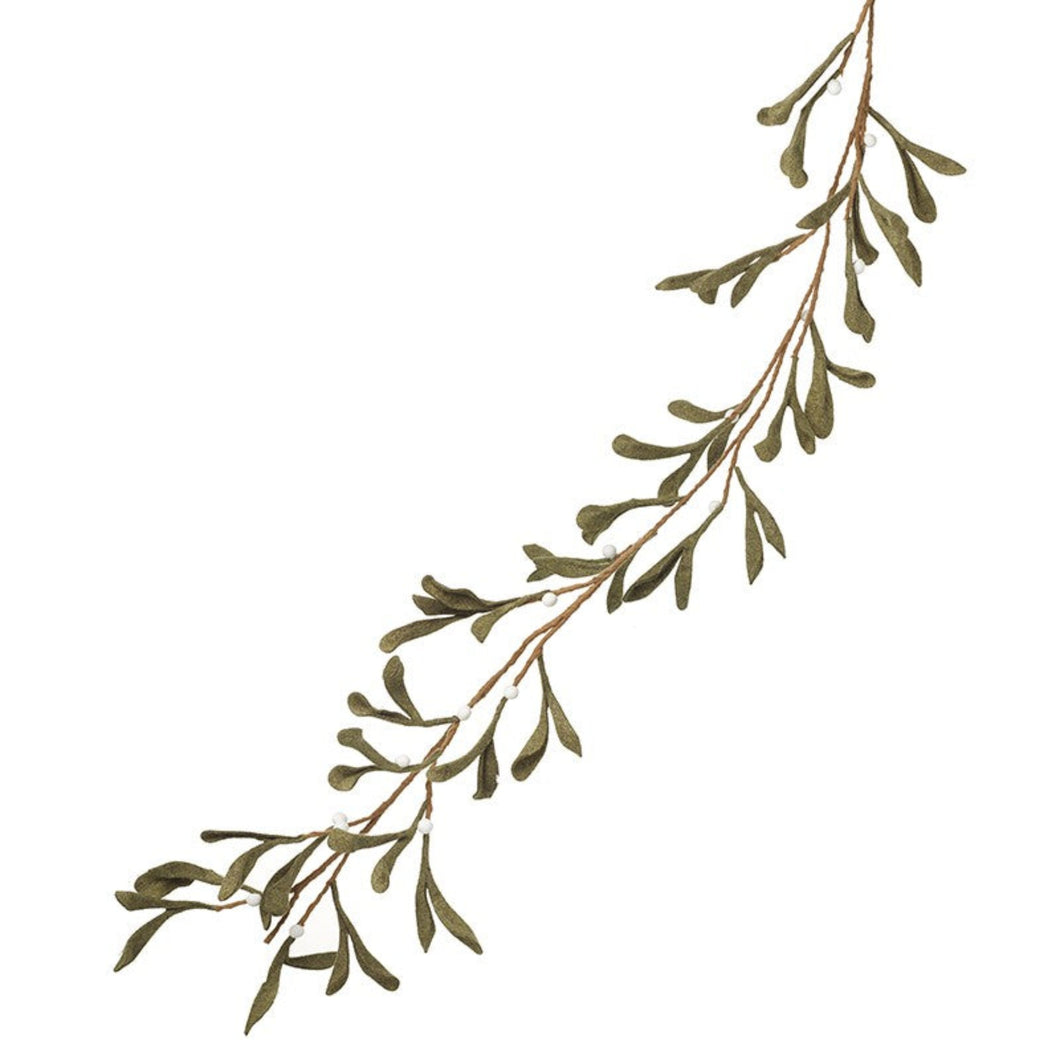 Felt Mistletoe Leaf Garland