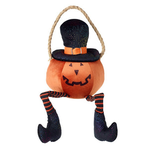 Fabric Pumpkin With Rope Hanger