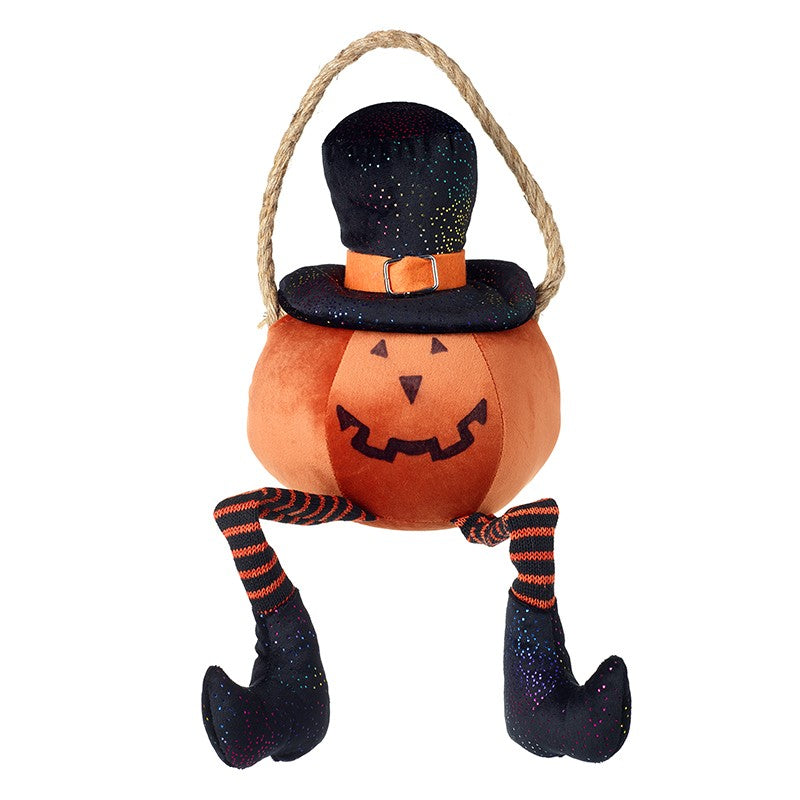 Fabric Pumpkin With Rope Hanger