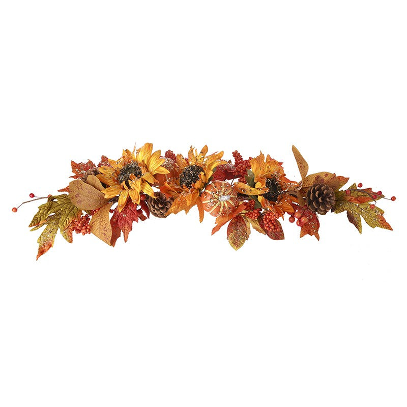 Autumn Floral Pumpkin & Pinecone Garland