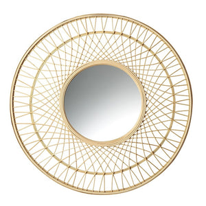 Round Rattan Mirror