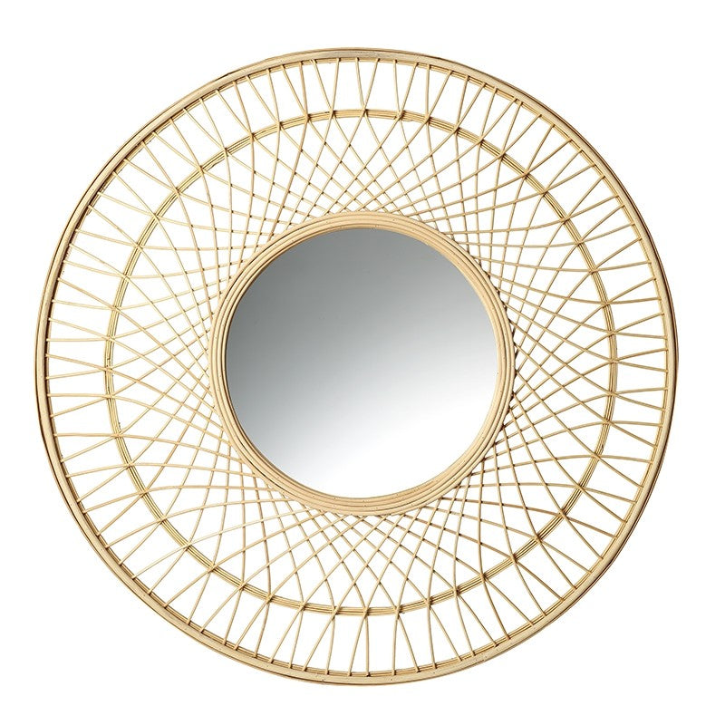 Round Rattan Mirror
