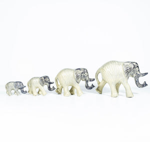 Brushed Silver Walking Elephant XL