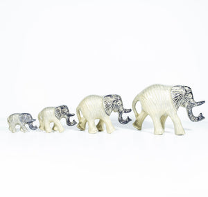 Brushed Silver Walking Elephant Large