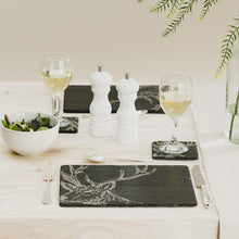 Load image into Gallery viewer, Slate Coaster and Placemat Set Stag
