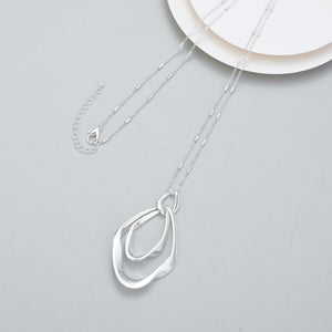 2 Irregular Circle Long Necklace