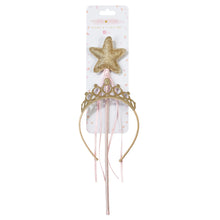 Load image into Gallery viewer, Pink Gold Wand &amp; Tiara Set
