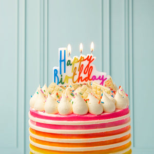 Rainbow Happy Large Birthday Candle