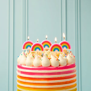 Rainbow Shaped Candles 5 PK