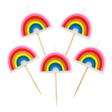 Load image into Gallery viewer, Rainbow Shaped Candles 5 PK
