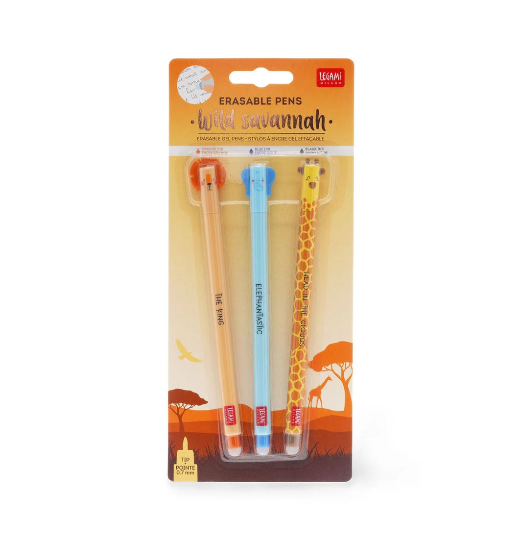 Set of 3 Erasable Pens-Savannah