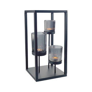 Smoke Grey 3 Tealight Holder