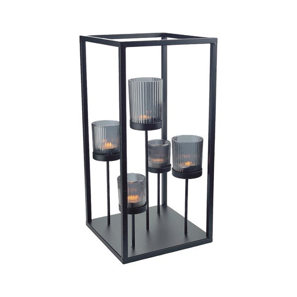 Smoke Grey 5 Tealight Holder