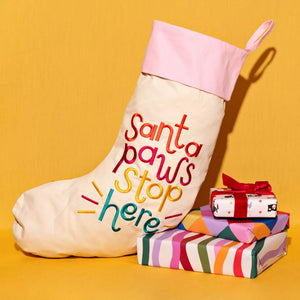 Cats Stocking 'Santa Paws Stop Here'