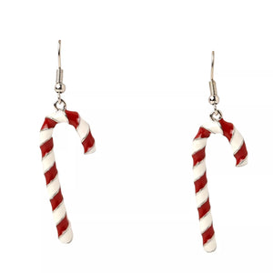 Candy Cane Dangle Earrings