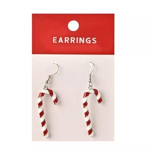 Candy Cane Dangle Earrings