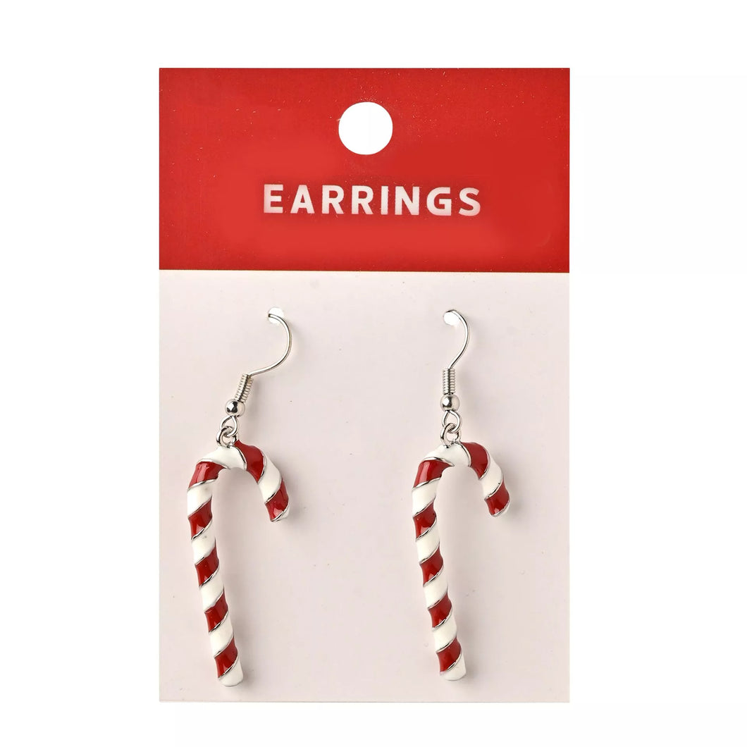 Candy Cane Dangle Earrings