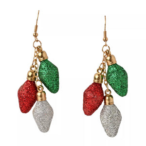 Glitter Bulbs Christmas Earrings