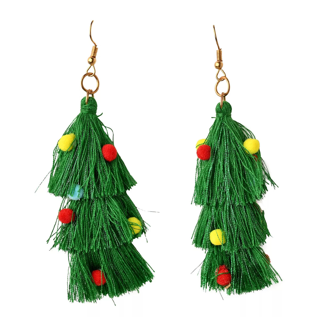 Tassel Christmas Tree Earrings