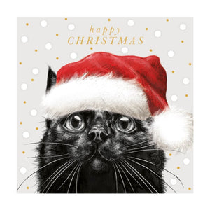 Cat In Hat Christmas Card - Pack of 6