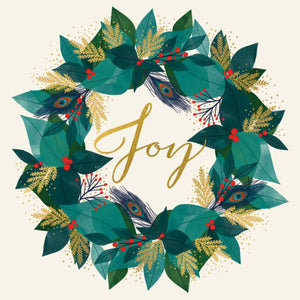 Peacock Wreath Card - Pack of 6