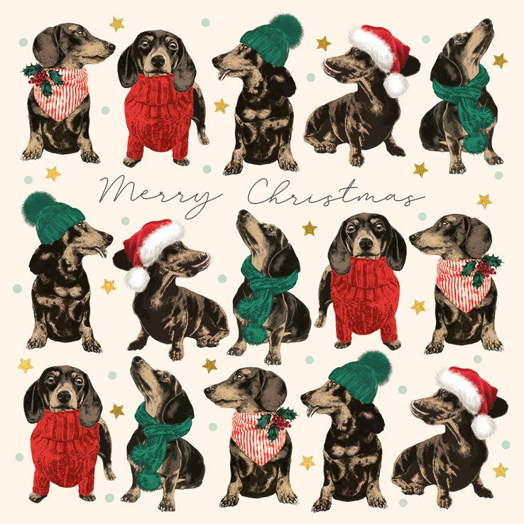 Merry Christmas Dachshunds- Pack of 6