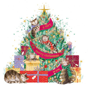 Cats In Christmas Tree - Pack of 6