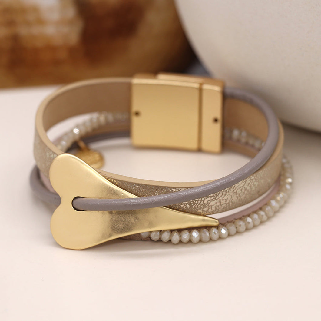 Tape Leather Magnetic Bracelet