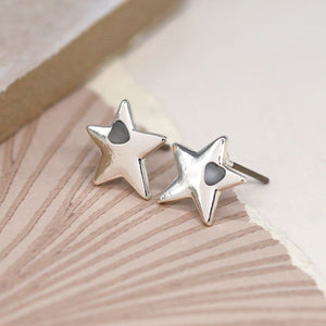 Star Earrings with Heart