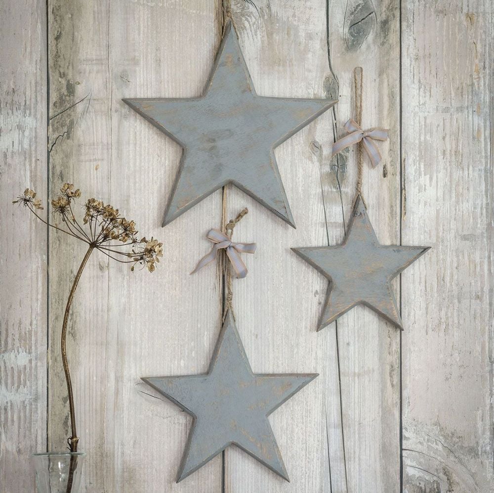Grey Wooden Hanging Star