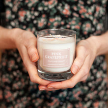 Load image into Gallery viewer, Pink Grapefruit &amp; Lilly Glass Candle
