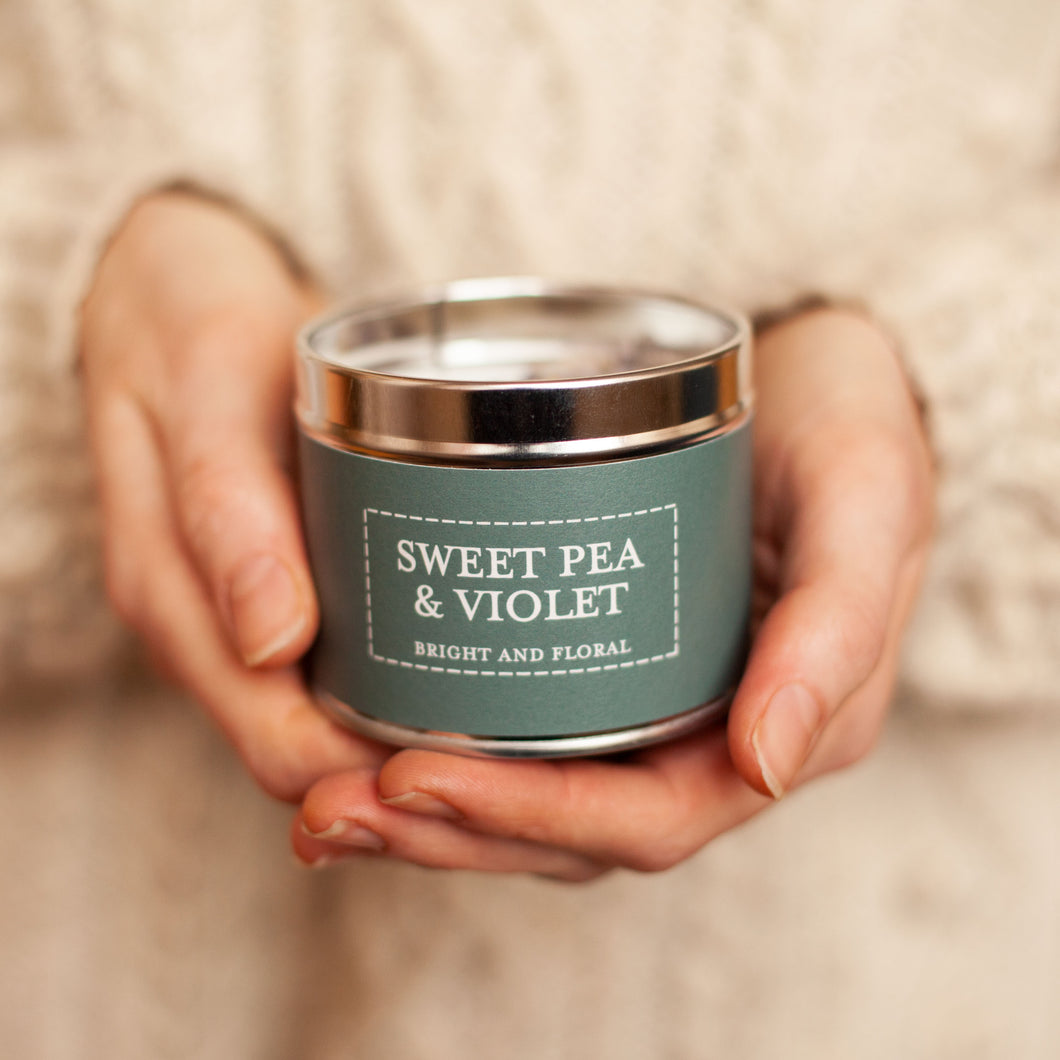 Sweet Pea Pastels Tin Candle