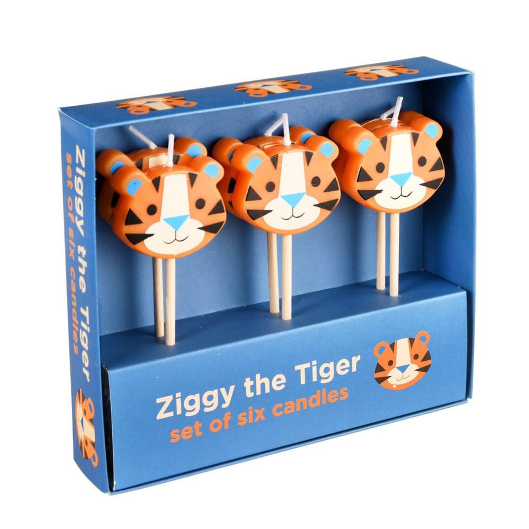 6 Tiger Party Candles