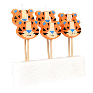 6 Tiger Party Candles