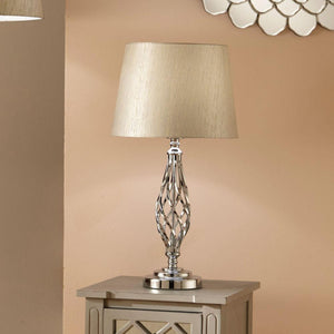Twist Detail Table Lamp- Silver