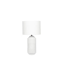 Load image into Gallery viewer, White Geo Tall Ceramic Table Lamp
