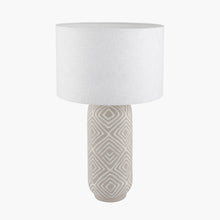 Load image into Gallery viewer, Grey Patterned Stoneware Table Lamp- Tall
