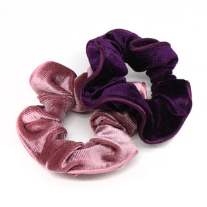 Pink/Purple Velvet Scrunchies