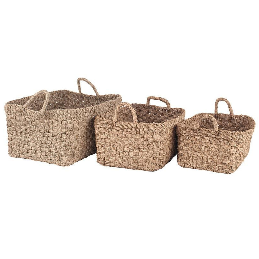 Seagrass Oblong Handled Baskets