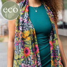 Load image into Gallery viewer, Recycled Garden Flower Print Scarf
