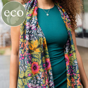 Recycled Garden Flower Print Scarf