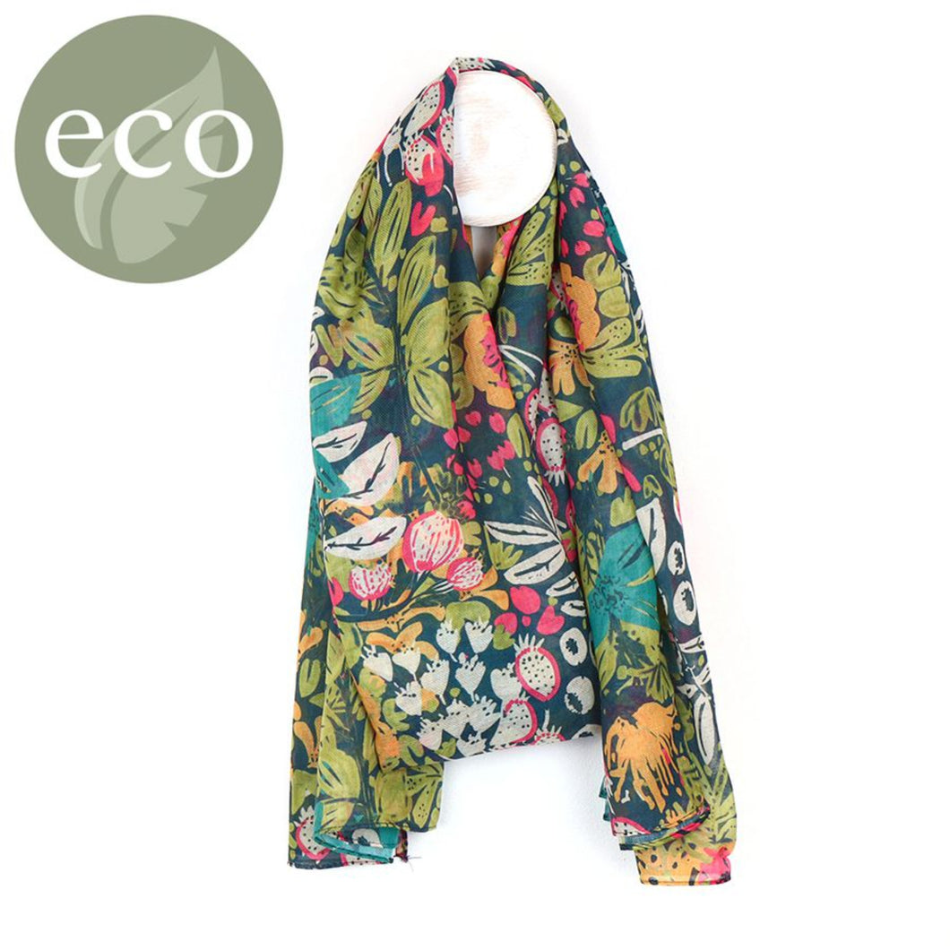 Recycled Garden Flower Print Scarf