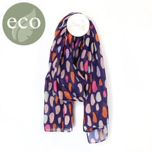 Load image into Gallery viewer, Recycled Blue Pink Oval Print Scarf
