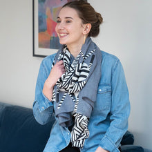 Load image into Gallery viewer, Grey Zebra Print Scarf
