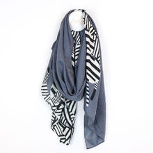 Load image into Gallery viewer, Grey Zebra Print Scarf
