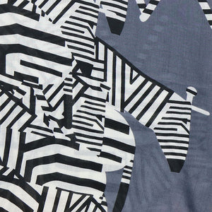 Grey Zebra Print Scarf