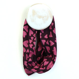 Pink Heart Print Multiway Jersey Snood