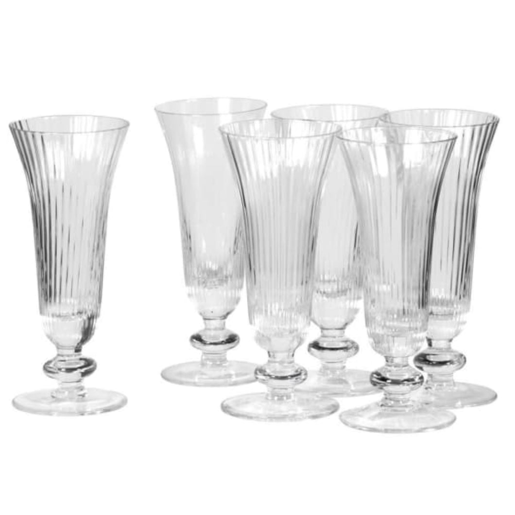 Ribbed Glass Flute